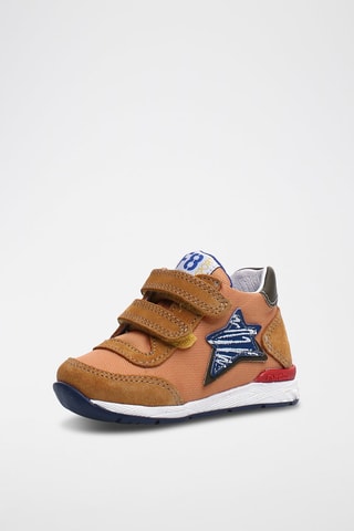 Leren Sneakers - Camel en Blauw