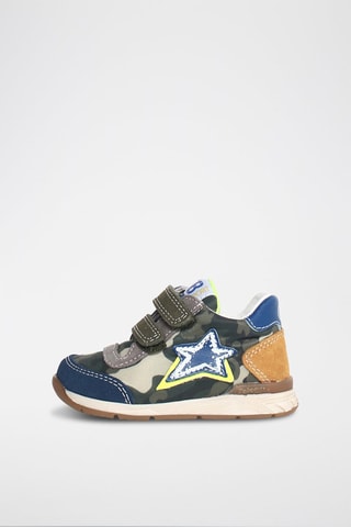 Leren Sneakers New Ferdi - Blauw en Kaki