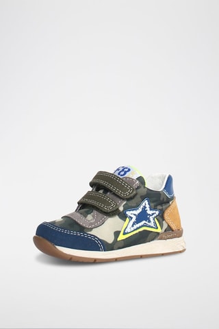 Leren Sneakers New Ferdi - Blauw en Kaki