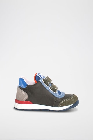 Leren Sneakers New Ferdi - Blauw en Kaki