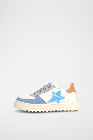 Baskets en cuir Hess - ECru et bleu ciel