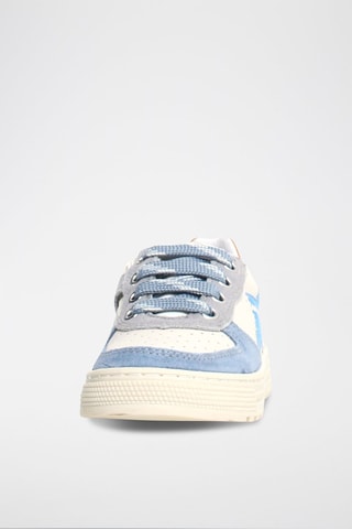 Baskets en cuir Hess - ECru et bleu ciel