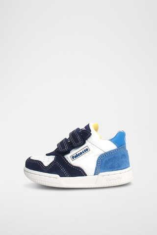 Leren Sneakers Klip - Marineblauw en Wit