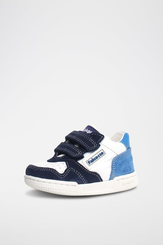 Leren Sneakers Klip - Marineblauw en Wit