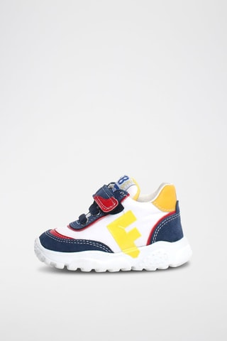 Baskets Ant en cuir - Blanc et bleu