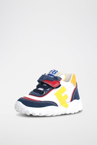 Baskets Ant en cuir - Blanc et bleu