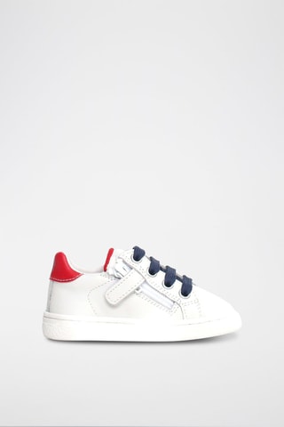 Baskets en cuir de veau Pinn- Blanc