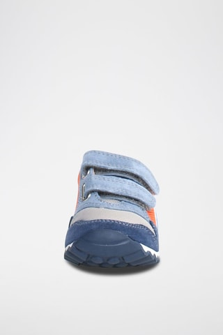 Kalfsleren Sneakers - Blauw en Oranje