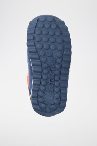 Kalfsleren Sneakers - Blauw en Oranje