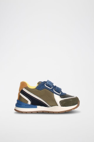 Leren Sneakers Bley - Blauw en Kaki