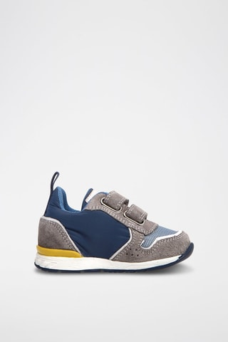 Nubuck Sneakers Grijs en Hemelsblauw