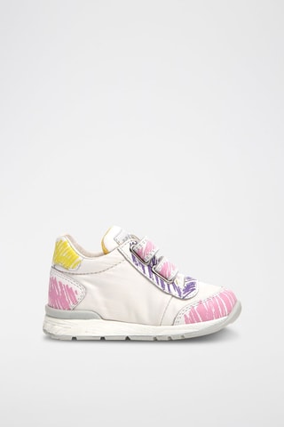 Baskets en cuir New - Blanc et rose