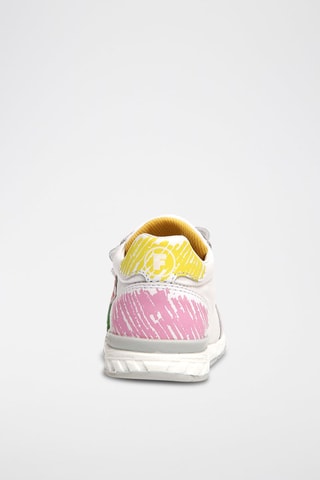 Baskets en cuir New - Blanc et rose