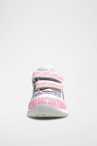 Baskets en cuir New - Blanc et rose