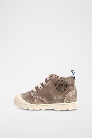 Sneakers montantes en cuir - Taupe