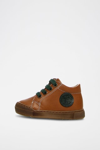 Baskets montantes en cuir nappa - Camel