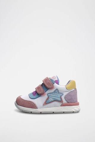 Baskets montantes en cuir nubuck - Vieux rose et blanc