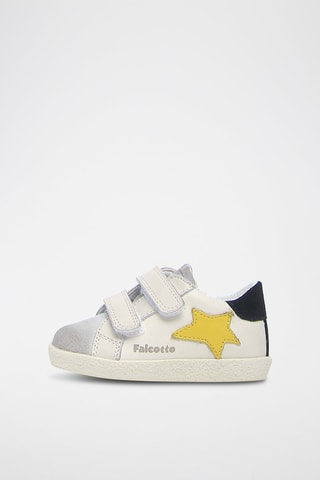 Baskets en cuir - Blanc et jaune