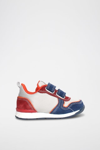 Baskets en cuir de veau - Gris et bleu