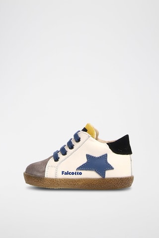 Baskets en cuir - Gris foncé et blanc