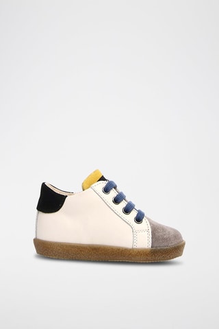 Baskets en cuir - Gris foncé et blanc