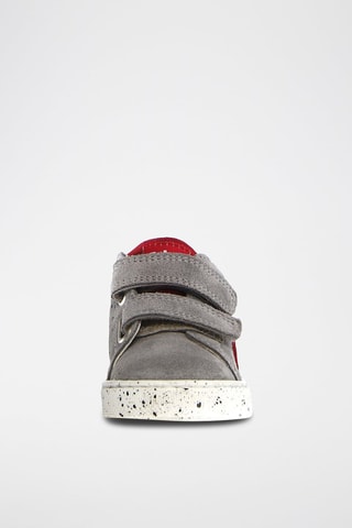 Kalfsleren Sneakers Salazar - Grijs en Rood