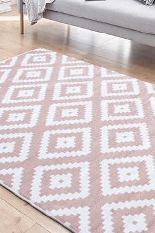 Tapis Plus - Rose et blanc