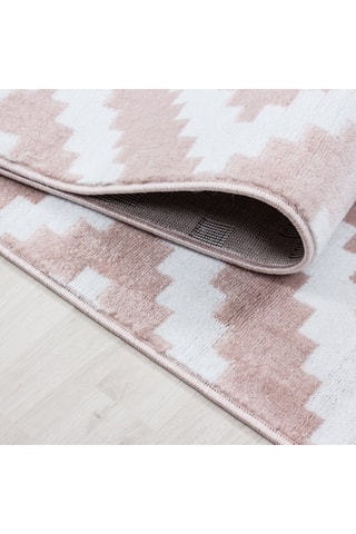 Tapis Plus - Rose et blanc