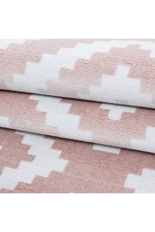 Tapis Plus - Rose et blanc