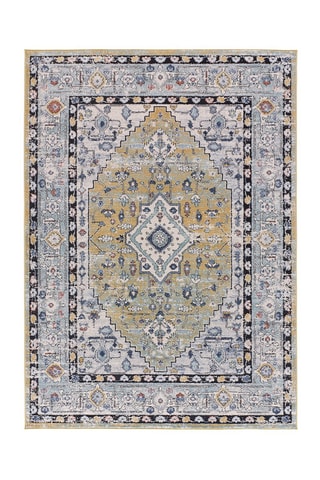 Tapis Mabel - Bleu clair et jaune