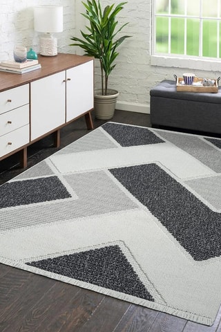 Tapis Lindo 8877 - Gris et noir
