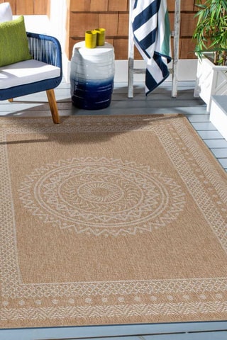 Tapete Dhaka 8714 - Bege e branco