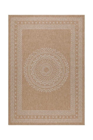 Tapete Dhaka 8714 - Bege e branco