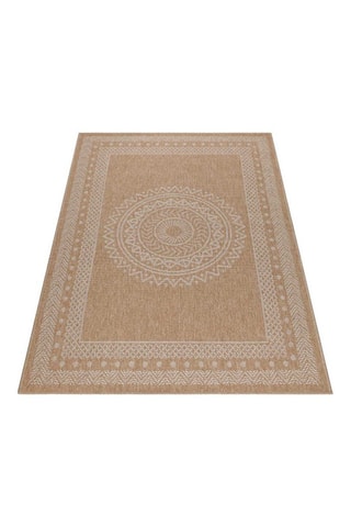 Tapete Dhaka 8714 - Bege e branco