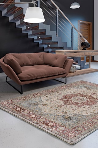 Tapis Tabriz Caldera - Beige et rouge