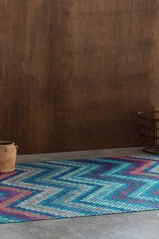 Tapis Punto - Turquoise et violet