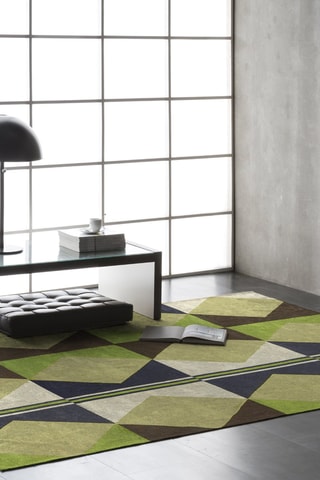 Tapis Tiaret - Bleu foncé et vert