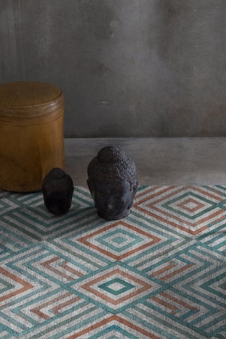 Tapis Tihua - Bleu et rose