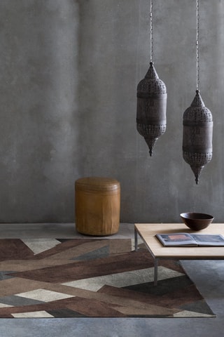 Tapis Tinza - Marron et blanc