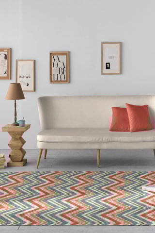 Tapis Astrid-417 - Bleu et rouge