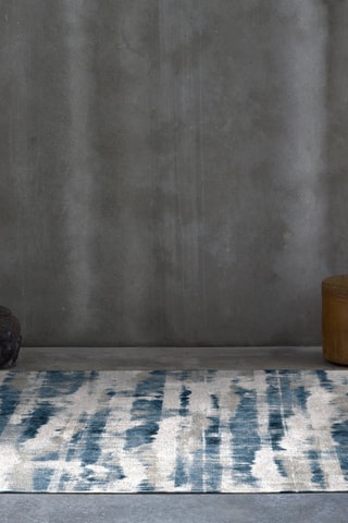 Tapis Lusaka-417 - Blanc et bleu