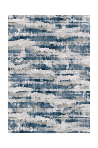 Tapis Lusaka-417 - Blanc et bleu