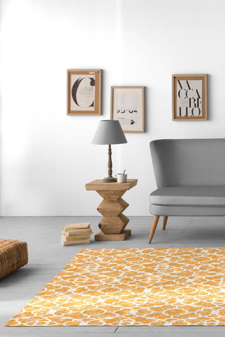 Tapis Nicosia-417 - Orange et blanc