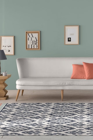 Tapis Rania-417 - Gris et bleu foncé