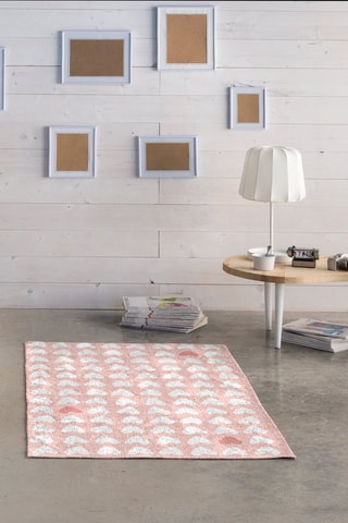 Tapis Pink love-417 - Blanc et rose