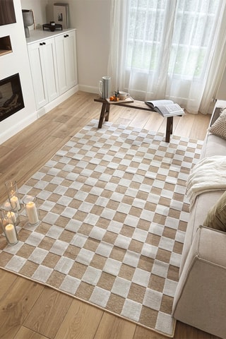 Tapis Garden - Beige et blanc