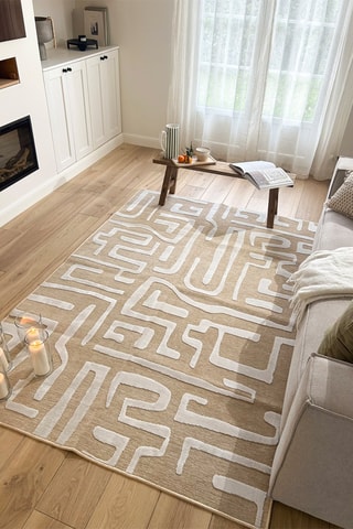 Tapis Garden - Beige et blanc