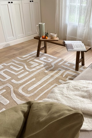 Tapis Garden - Beige et blanc