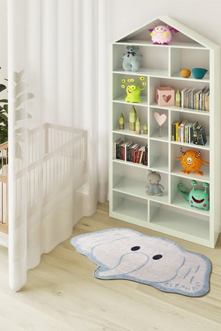 Tapis Candy - Blanc et bleu clair