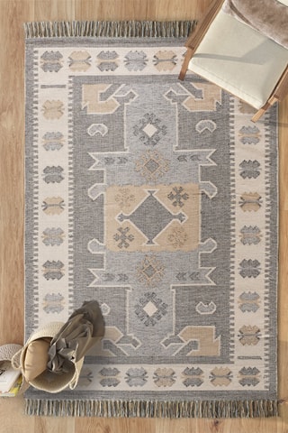 Tapete Chandia - Bege e azul